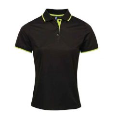 Damska Koszulka Polo Coolchecker W Kontrastowym Kolorze. Czarne bluzki sportowe damskie PREMIER, xs, bez kołnierzyka, bez ramiączek. Za 80.99 zł.