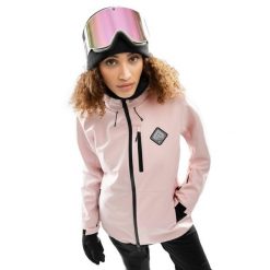 Damska kurtka snowboardowa Sporty zimowe Siroko W2-W Pastel. Czerwone kurtki damskie SIROKO, bez wzorów, z softshellu, bez kaptura, narciarskie. Za 844.00 zł.