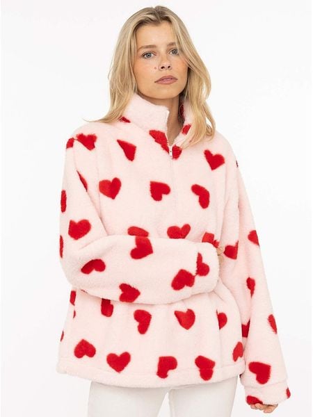 Zwillingsherz Bluza polarowa "Herzi" w kolorze jasnoróżowym rozmiar: L. Różowe bluzy bez kaptura damskie Zwillingsherz, l, z polaru. Za 149.95 zł.