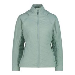 Kurtka damska CMP. Zielone kurtki narciarskie i snowboardowe damskie CMP, bez wzorów, z materiału, z kapturem, narciarskie, primaloft. Za 375.00 zł.