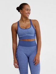 Biustonosz dla kobiet Hummel MT Shine Seamless Sports. Niebieskie biustonosze sportowe damskie HUMMEL, bez wzorów, z materiału. Za 246.00 zł.