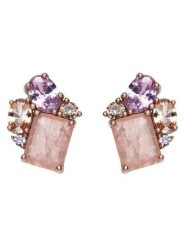 Luxenter Kolczyki-wkrętki z kwarcem i cyrkoniami rozmiar: onesize. Szare kolczyki damskie Luxenter, z cyrkonią, srebrne. Za 193.95 zł.