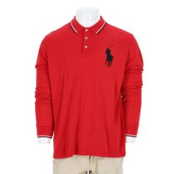 Second life - Polo Ralph Lauren koszulka męska z długim rękawem - Jak nowy. Czerwone koszulki polo męskie Ralph Lauren, l, z tkaniny, bez ramiączek, na golfa. Za 149.06 zł.