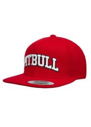 Czapka męska Pitbull Snapback PITBULL. Czerwone czapki męskie PITBULL, bez wzorów, z materiału, sportowe. Za 129.00 zł.
