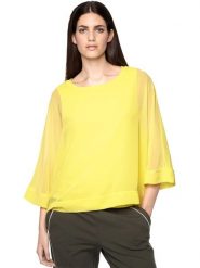 Heine Bluzka w kolorze żółtym rozmiar: 34. Żółte bluzki damskie Heine, bez wzorów, bez kołnierzyka, bez ramiączek. Za 126.99 zł.