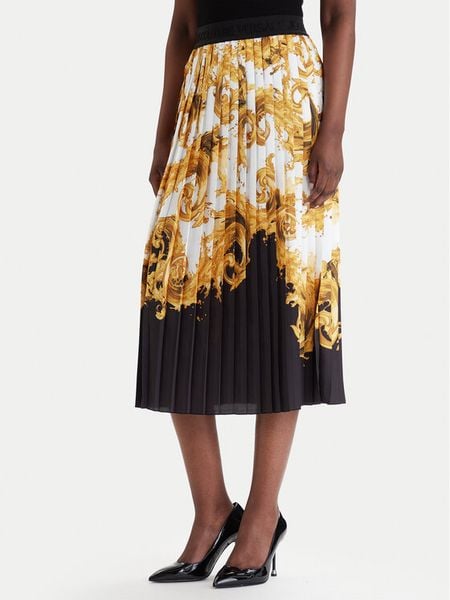 Versace Jeans Couture Spódnica plisowana 80HAE8P5 NS806 Czarny Regular Fit. Czarne spódniczki damskie Versace Jeans Couture, bez wzorów, z jeansu, plisowane. Za 1,599.00 zł.