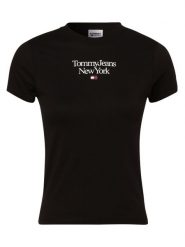 Tommy Jeans T-shirt Kobiety Bawełna czarny, XS. Czarne t-shirty damskie Tommy Jeans, xs, bez wzorów, z bawełny, bez kołnierzyka. Za 119.95 zł.