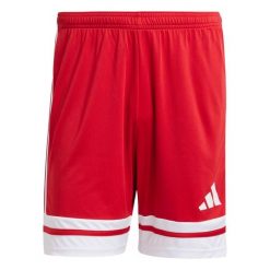 Szorty adidas Squadra25. Czerwone szorty męskie Adidas, bez kołnierzyka. Za 189.00 zł.