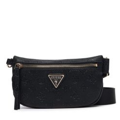 Torebka Guess. Czarne listonoszki damskie Guess, z aplikacjami, bez dodatków. Za 494.99 zł.
