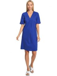 Heine Sukienka w kolorze niebieskim rozmiar: 42. Niebieskie sukienki damskie Heine, na co dzień, bez wzorów, bez kołnierzyka, bez ramiączek, midi, proste. Za 87.19 zł.