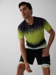 4F Koszulka do biegania regular szybkoschnąca męska - czarny S. Czarne t-shirty sportowe męskie 4f, m, bez ramiączek, do biegania. Za 129.99 zł.