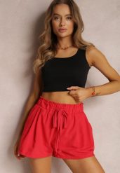 Żółty Kombinezon z Bawełny Ozdobiony Wiązaniem i Falbankami Nalelia. Żółte kombinezony damskie Renee, bez wzorów, z bawełny, eleganckie, bez kołnierzyka, bez ramiączek. W wyprzedaży za 134.99 zł.