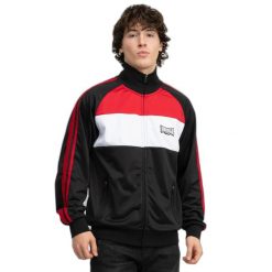 Kurtka z dresu Lonsdale Bracklesham. Czarne kurtki męskie Lonsdale, s, z aplikacjami, z dresówki, sportowe, bez kaptura. Za 297.55 zł.