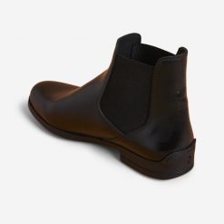 Sztyblety jeździeckie Fouganza 500 skórzane. Czarne sztyblety męskie FOUGANZA, z materiału, przed kostkę, bez zapięcia. Za 199.99 zł.