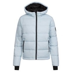 Kurtka Puchowa Damska Mariana DLX. Niebieskie kurtki damskie Trespass, bez wzorów, z puchu, bez kaptura. Za 533.99 zł.