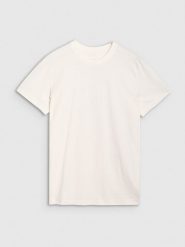 4F T-shirt regular z nadrukiem męski - biały XXL. Białe t-shirty męskie 4f, m, bez wzorów, z bawełny, bez kołnierzyka. W wyprzedaży za 39.99 zł.