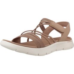 Sandały SKECHERS GO WALK FLEX Brązowy. Brązowe sandały damskie Skechers, bez wzorów, z materiału, bez obcasa. Za 204.99 zł.