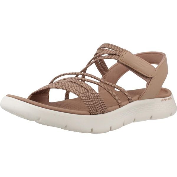 Sandały SKECHERS GO WALK FLEX Brązowy. Brązowe sandały damskie Skechers, bez wzorów, z materiału, bez obcasa. Za 204.99 zł.