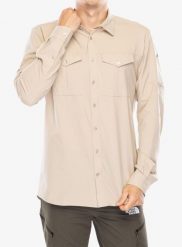 Koszula turystyczna męska Vaude Rosemoor LS Shirt II. Brązowe koszule męskie Vaude, m, bez wzorów, z materiału, bez kołnierzyka, bez ramiączek. Za 313.49 zł.