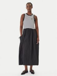 LOLA CASADEMUNT Sukienka codzienna LS2616151 Czarny Regular Fit. Czarne sukienki damskie lola casademunt, na co dzień, s, bez wzorów, z syntetyku, bez kołnierzyka, bez ramiączek, proste. Za 627.99 zł.