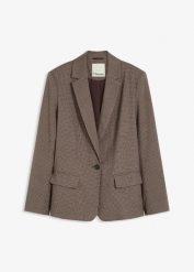 Żakiet w kratę. Brązowe marynarki i żakiety damskie bonprix, bez wzorów, eleganckie. Za 229.99 zł.