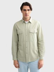 BIG STAR Koszula - Regular fit - w kolorze jasnozielonym rozmiar: 5XL. Zielone koszule męskie Big Star, xl, bez wzorów, z bawełny, bez kołnierzyka, bez ramiączek. Za 102.99 zł.