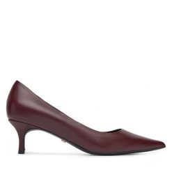 Szpilki GINO ROSSI. Czerwone szpilki Gino Rossi, bez wzorów, bez obcasa. Za 299.99 zł.