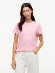 Tommy Jeans Koszulka Kobiety Bawełna różowy, M. Czerwone t-shirty damskie Tommy Jeans, m, bez wzorów, z bawełny, bez kołnierzyka. Za 129.95 zł.