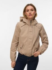 Vero Moda Kurtka przejściowa w kolorze beżowym rozmiar: M. Brązowe kurtki damskie Vero Moda, m, bez wzorów, bez kaptura. Za 140.86 zł.