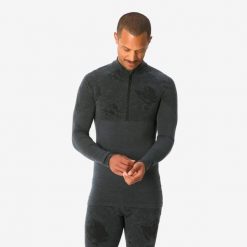 Koszulka termoaktywna narciarska męska Quechua BL 900 wool seamless. Czarne bielizna termoaktywna męska QUECHUA, l, bez wzorów, z elastanu. Za 269.99 zł.