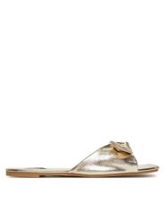 ONLY Shoes Klapki Onlmillie-3 Złoty. Żółte klapki damskie ONLY Shoes, bez wzorów, ze skóry, bez obcasa. Za 79.99 zł.