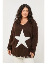 Curvy Lady Sweter w kolorze brązowym rozmiar: 40/42. Brązowe swetry klasyczne damskie Curvy Lady, ze splotem, bez kołnierzyka. Za 182.72 zł.