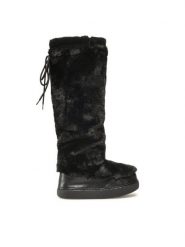 Jenny Fairy Kozaki WS19002-04A Czarny. Czarne kozaki damskie Jenny Fairy, z materiału, bez obcasa, na płaskiej podeszwie. Za 249.99 zł.