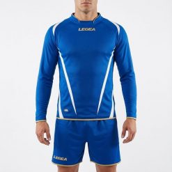 Mężczyzna Piłka Nożna Koszulka Długie Rękawy Poliester Niebieski-Biały Model. Białe t-shirty sportowe męskie Legea, m, z bawełny, bez ramiączek, do piłki nożnej. Za 56.00 zł.