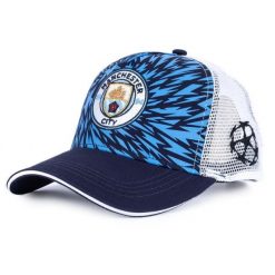 Czapka Manchester City - trucker - licencjonowana Champions League. Niebieskie czapki z daszkiem damskie MANCHESTER CITY, bez wzorów, z bawełny. Za 97.00 zł.