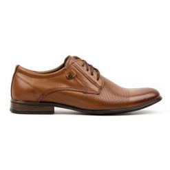 KOMODO Buty wizytowe skórzane męskie 850KL brązowe. Brązowe buty wizytowe męskie bez zapięcia. Za 362.62 zł.
