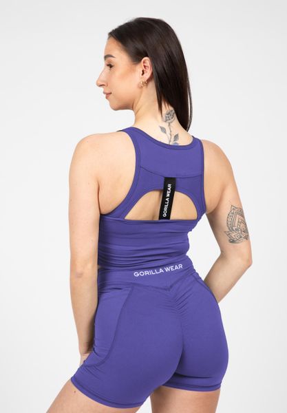 Willow Top bez rękawów - Fioletowy. Fioletowe topy sportowe damskie GORILLA WEAR, s, bez wzorów, z nylonu, bez ramiączek. Za 209.00 zł.