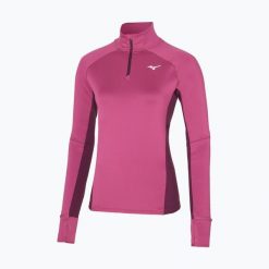 Bluza do biegania damska Mizuno Hybrid Tee Half Zip. Czerwone bluzy bez kaptura damskie Mizuno, xl, bez wzorów, z elastanu, bez kaptura. Za 119.99 zł.