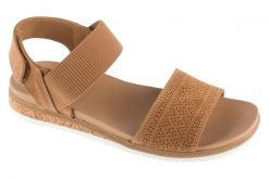 Sandały damskie, Desert Kiss Low-Top Look. Czarne sandały damskie Skechers, bez wzorów, z materiału, bez ramiączek. Za 199.99 zł.