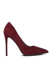 Eva Minge Szpilki EO-ELAINA-E134-20A Bordowy. Czerwone szpilki Eva Minge, bez wzorów, ze skóry, bez obcasa. Za 229.99 zł.