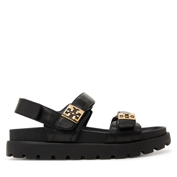 Sandały Tory Burch. Czarne sandały damskie Tory Burch, bez wzorów, bez obcasa, na płaskiej podeszwie. Za 1,659.00 zł.