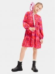 Desigual Sukienka elegancka 23WGVW03 Czerwony Regular Fit. Czerwone sukienki dziewczęce Desigual, bez wzorów, z wiskozy, eleganckie, bez ramiączek. Za 169.99 zł.