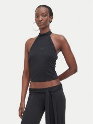 Juicy Couture Top JCWCT226331 Czarny Slim Fit. Czarne topy damskie Juicy Couture, xl, bez wzorów, z syntetyku, bez kołnierzyka. Za 199.99 zł.
