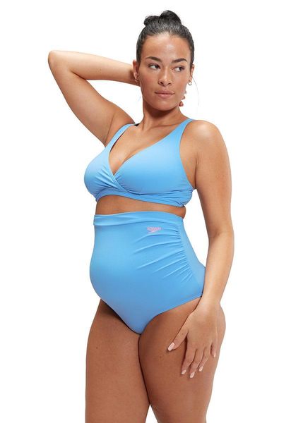 Kostium kąpielowy jednoczęściowy dla kobiet w ciąży wysoki stan Speedo. Niebieskie stroje jednoczęściowe damskie Speedo, l, bez wzorów, moda ciążowa. Za 295.00 zł.