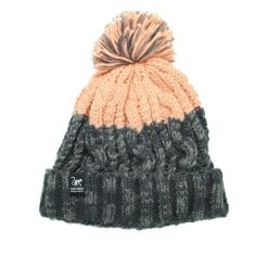 Czapka z pomponem – rozmiar uniwersalny – podszewka – unisex (szary/różowy). Szare czapki męskie SURF MONKEY, bez wzorów, z materiału. Za 179.95 zł.