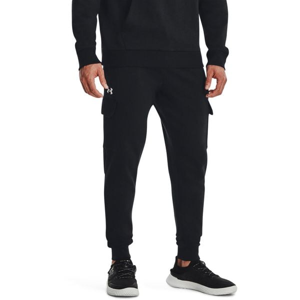 Spodnie Under Armour Rival Fleece Cargo, Mężczyźni. Czarne spodnie dresowe męskie Under Armour, z bawełny. W wyprzedaży za 227.50 zł.