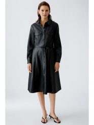 Oui Sukienka w kolorze czarnym ze skóry syntetycznej rozmiar: 36. Czarne sukienki damskie Oui, bez wzorów, ze skóry, bez kołnierzyka, bez ramiączek, midi. Za 250.35 zł.