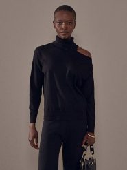 Rodier Golf w kolorze czarnym rozmiar: XL. Czarne golfy damskie Rodier, xl, bez wzorów, ze splotem, bez ramiączek. Za 195.99 zł.