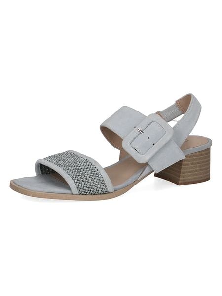 Caprice Skórzane sandały w kolorze błękitnym na obcasie rozmiar: 40. Niebieskie sandały damskie Caprice, bez wzorów, bez obcasa, na koturnie. Za 145.26 zł.