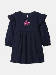 Gap Sukienka codzienna 645433 Granatowy Regular Fit. Niebieskie sukienki dziewczęce GAP, bez wzorów, z bawełny, bez ramiączek. Za 99.99 zł.